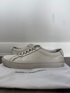 Common Projects Original Achilles Low White Leather Sneakers EU 38 Made in Italy